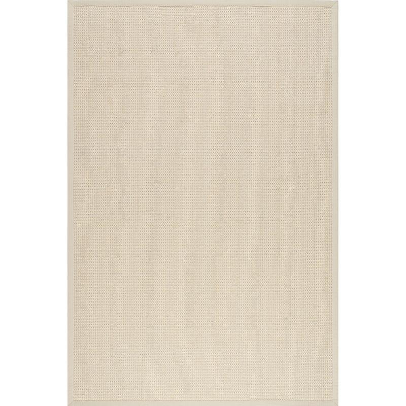 Ivory Geometric Wool and Sisal Runner Rug 2'6" x 8'