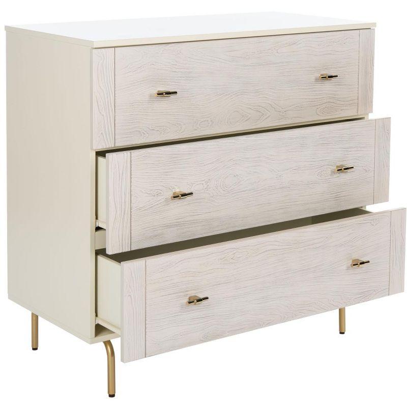 Genevieve 3 Drawer Dresser - DRS5000 - Cream/White Washed - Safavieh