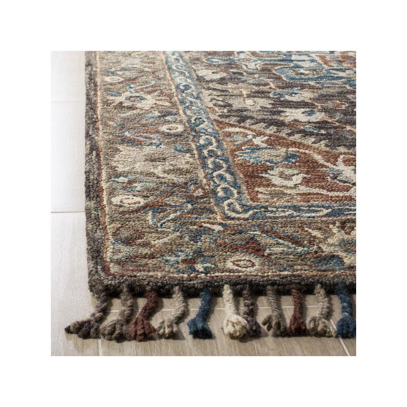 Handmade Tufted Square Wool Accent Rug in Blue - 47"x47"