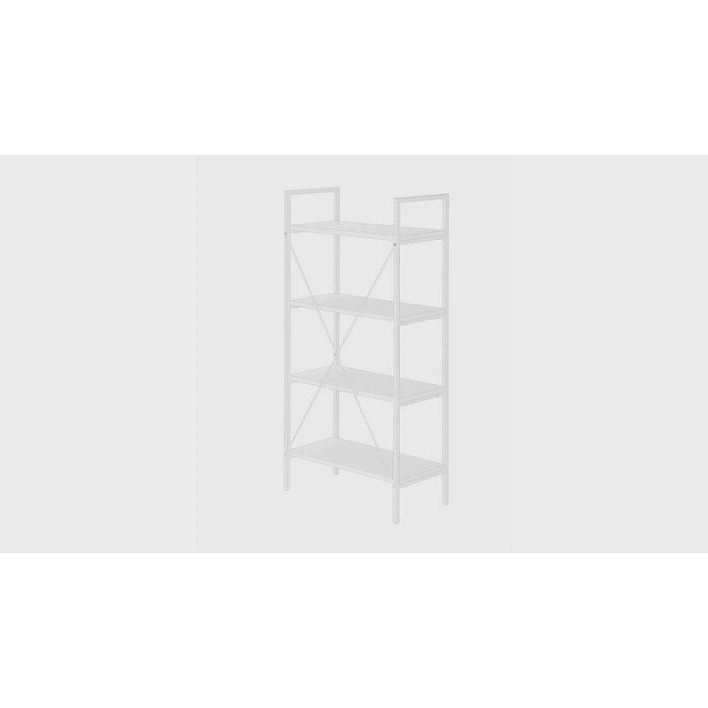 Monarch Specialties Bookshelf Bookcase 4 Tier 48InchH Office Bedroom Metal Laminate White Contemporary Modern