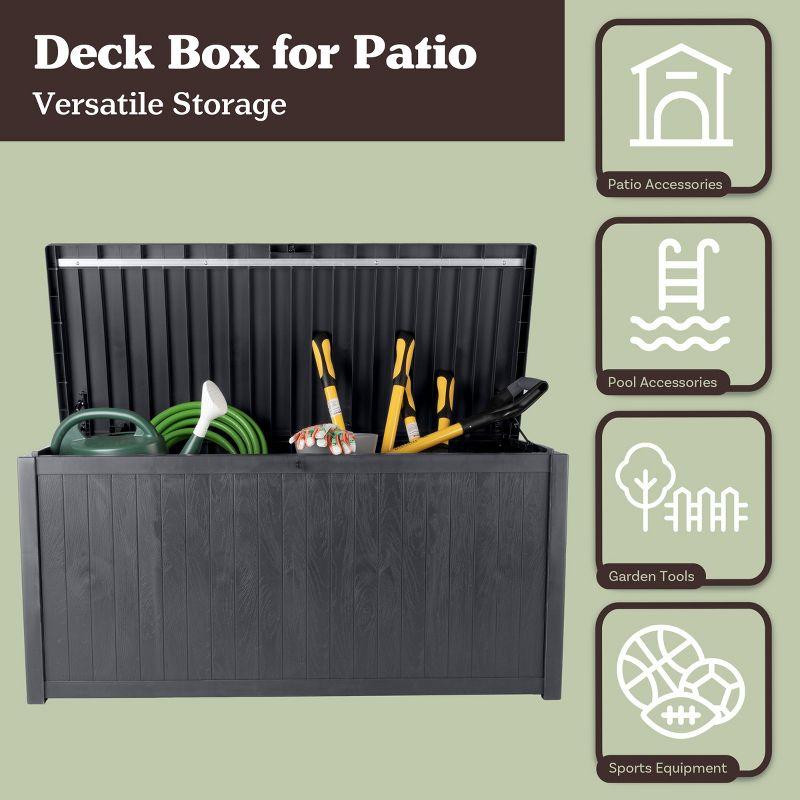 Outdoor Storage Box - 113 Gallon Lockable Deck Box for Pool Accessories, Patio Furniture Cushions, or Package Delivery for Outside by Pure Garden