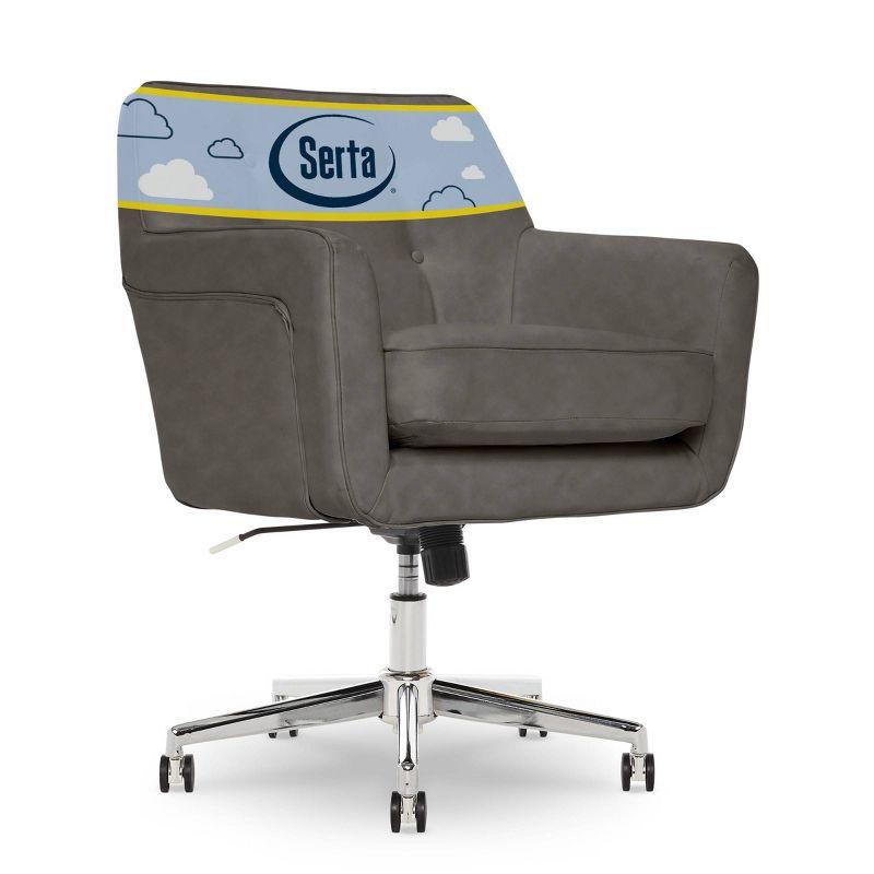 Style Ashland Home Office Chair Gathering Gray - Serta: Mid-Century, Tufted, Computer Chair