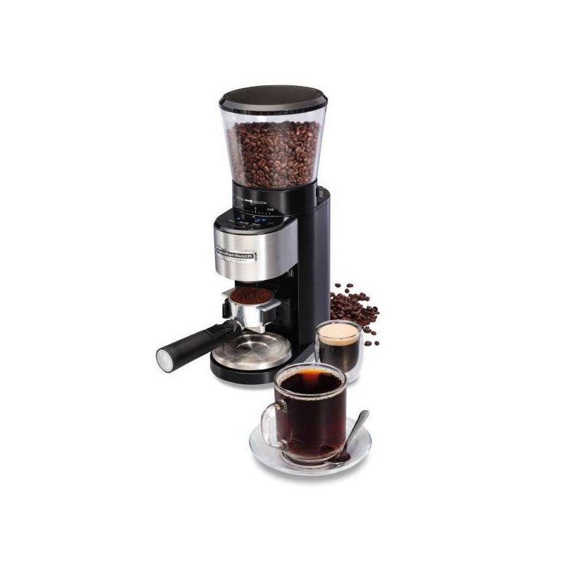 Hamilton Beach Pro Burr Grinder 80405: Electric Coffee Bean Grinder, Variable Settings, 12 Cup Capacity, Black