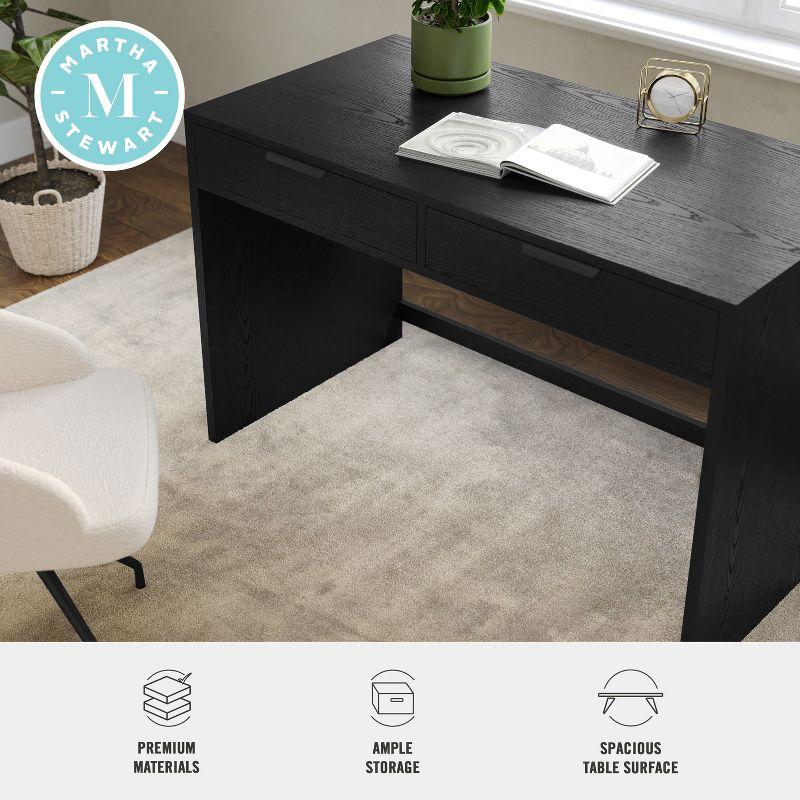 Martha Stewart Kayden Home Office Modular 2 Drawer Desk in Black with Oil Rubbed Bronze Hardware