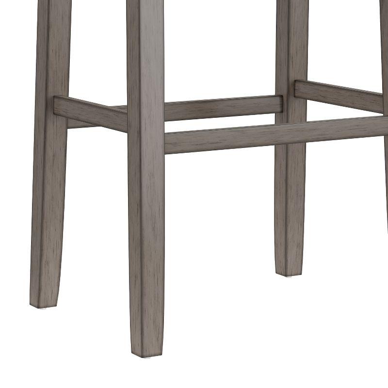 Fiddler Backless 30" NonSwivel Barstool Aged Gray: Coastal Charm, Wood Legs - Hillsdale Furniture