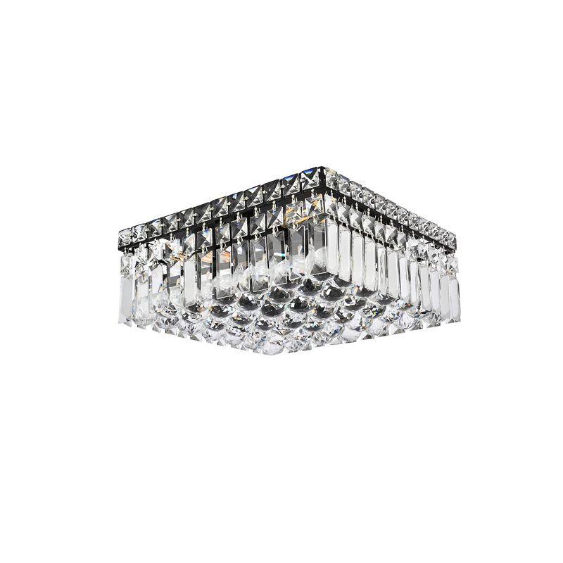 Maxime 14-Inch Black and Crystal LED Flush Mount