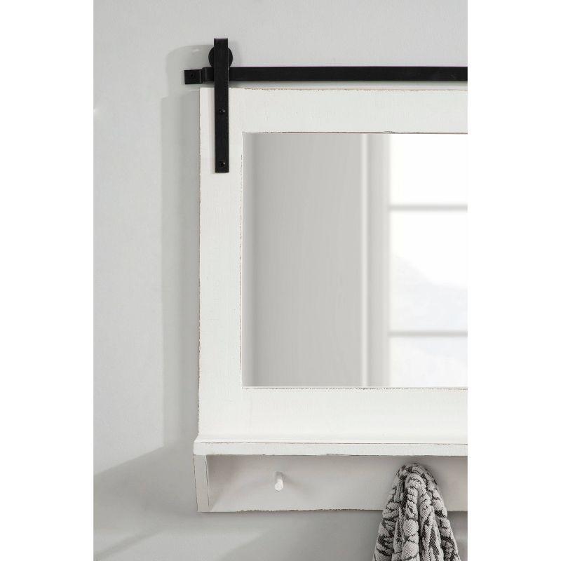 42" x 27" Cates Framed Wall Mirror with Shelf and Hooks - Kate & Laurel All Things Decor