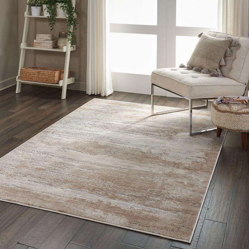 Modern Rustic Abstract 3'11" x 5'11" Gray Synthetic Area Rug