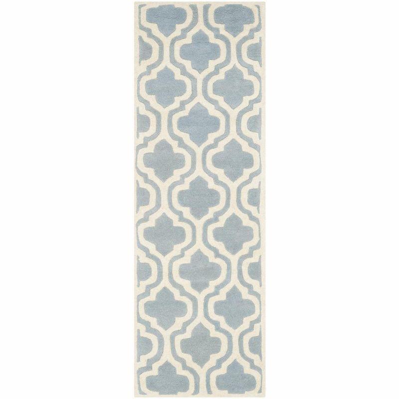 Chatham Blue and Ivory Hand-Tufted Wool Rug, 27" x 5"