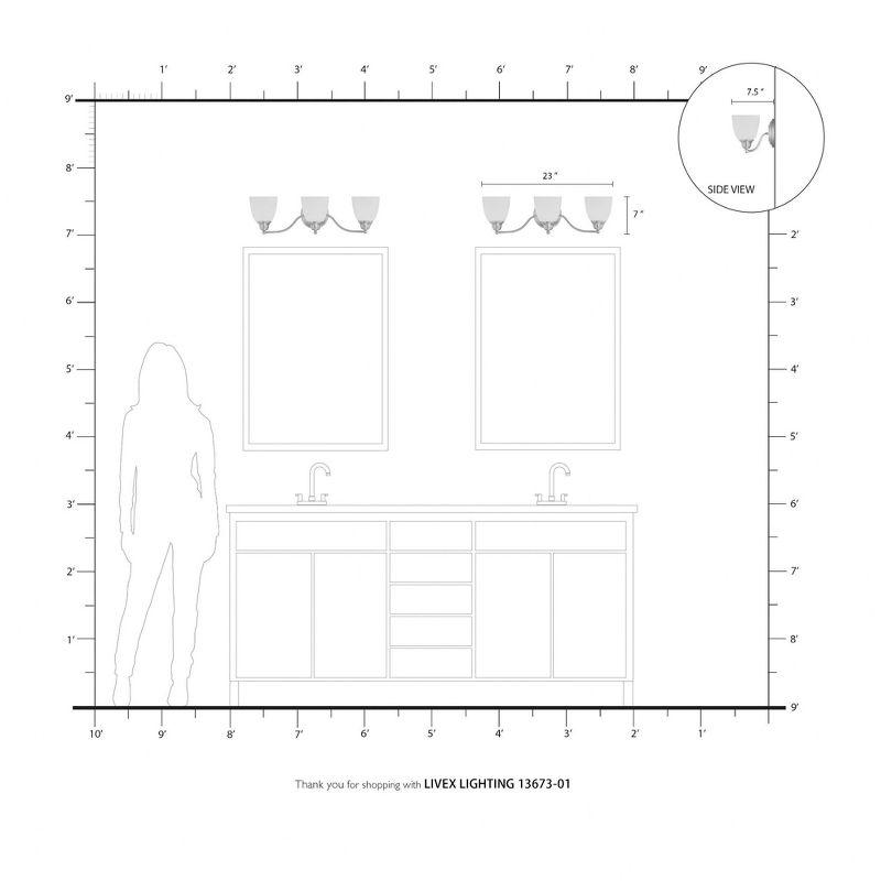 Livex Lighting Somerville 3 - Light Vanity in  Antique Brass