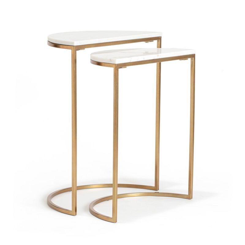 Carrie 2 Pieces Kingston Gold Nesting Side Table