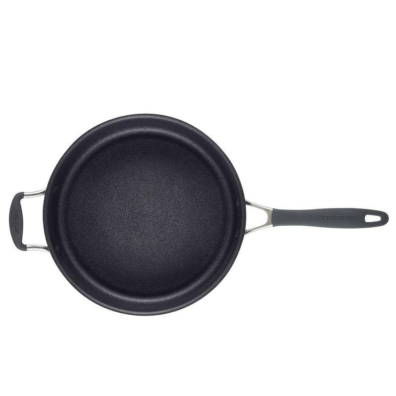 Gray 5-Quart Non-Stick Aluminum Saute Pan with Lid