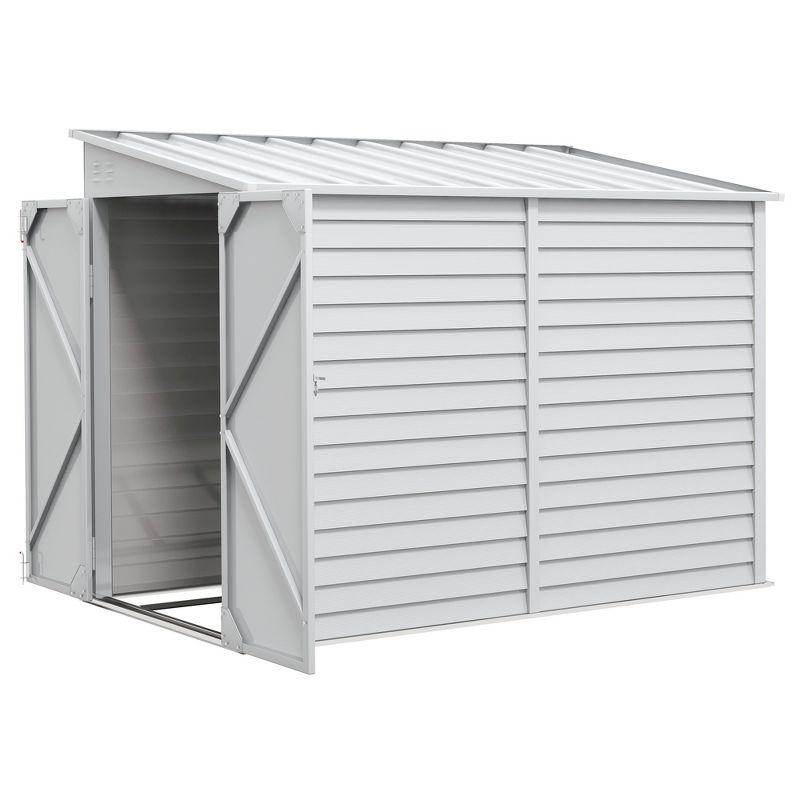 Outsunny Metal Garden Storage Shed Tool House with Sliding Door Spacious Layout & Durable Construction for Backyard, Patio, Lawn