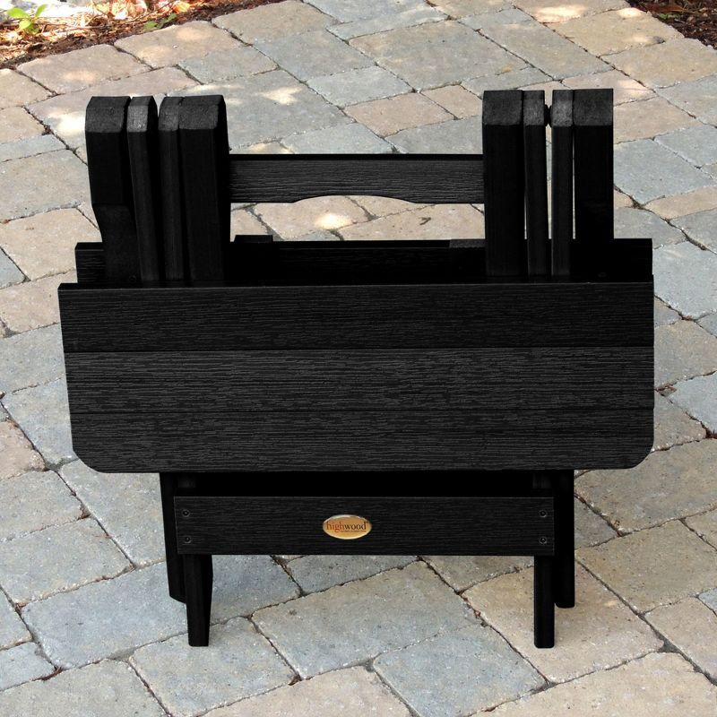 Compact Black High-Grade Poly Lumber Folding Adirondack Side Table