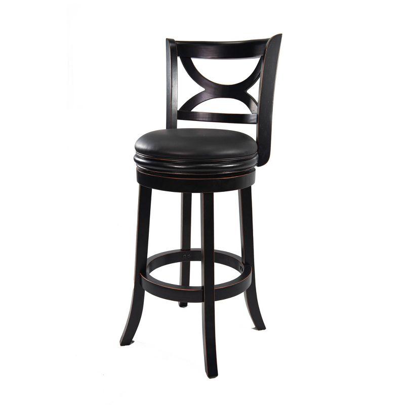 29" Florence Swivel Hardwood Barstool Black - Boraam: Upholstered, High Back, Counter Height