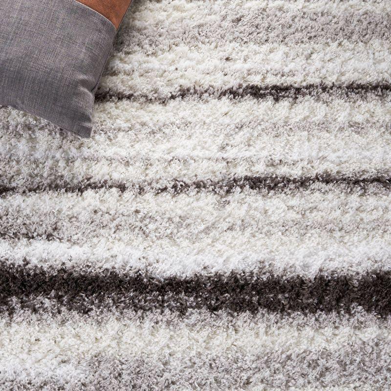 Luxurious Grayson Berber-Inspired Shag Area Rug, 5' x 7', Light & Dark Gray