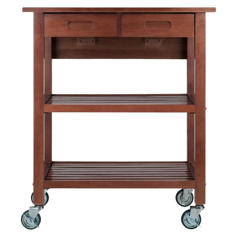 Jonathan Kitchen Cart Walnut - Winsome: Rolling Island with Storage, Wood Composite Surface