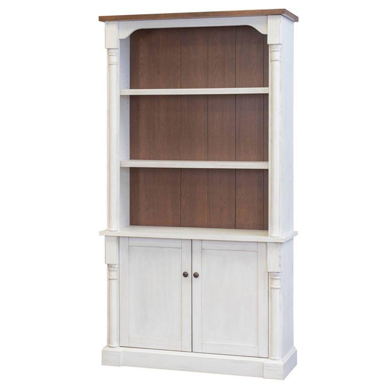 78" Durham 3 Shelf Bookcase with Lower Doors White - Martin Furniture: Cottage Style, Metal Hardware