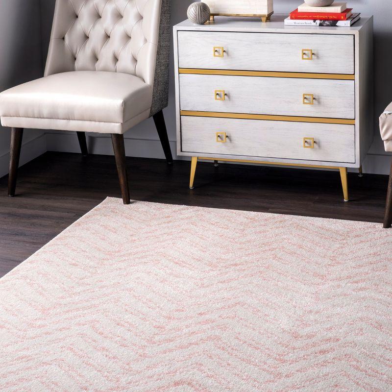Nuloom Rosanne Geometric 5x7 Indoor Area Rug for Living Room Bedroom Dining Room Kitchen, Pink/Ivory