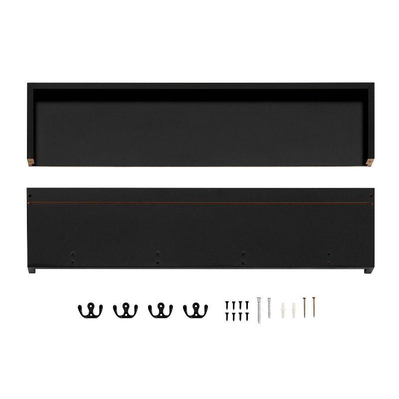 25.6" x 5.75" Wall Mounted Entryway Coat Rack with Decorative Ledge Shelf and Hooks - Danya B.