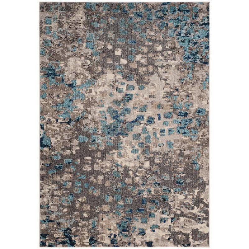 Monaco Abstract Gray Hand-Knotted Easy Care 4' x 5'7" Area Rug