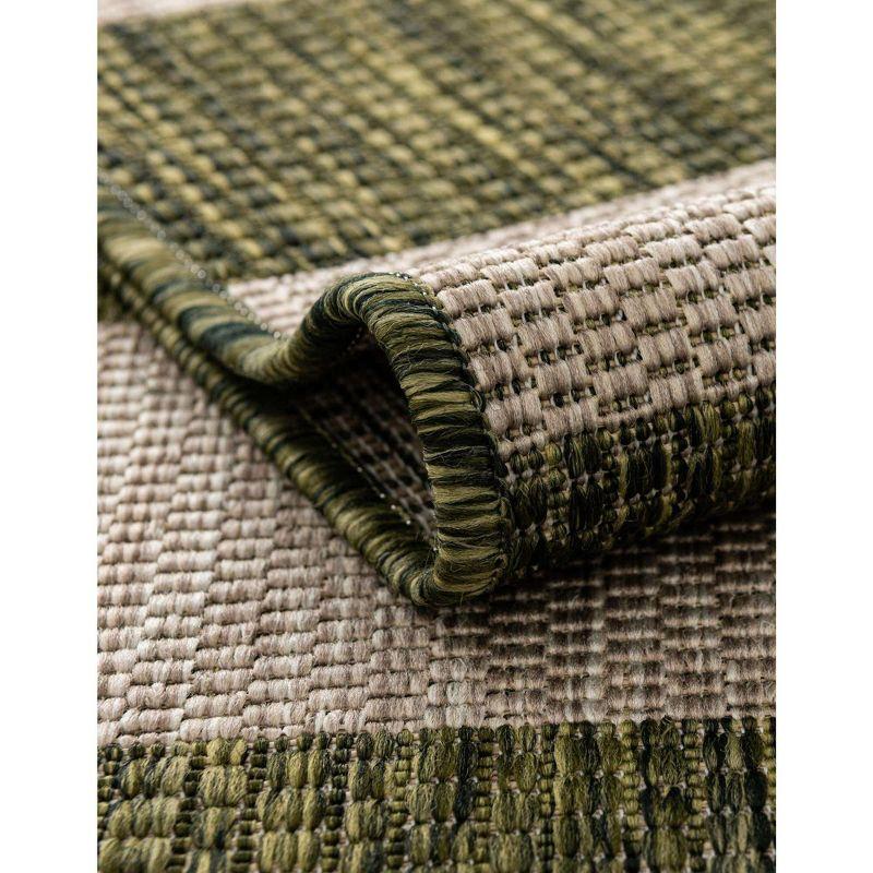 Unique Loom 9' 0 x 12' 2 Rectangle Indoor/Outdoor Striped Green Area Rug