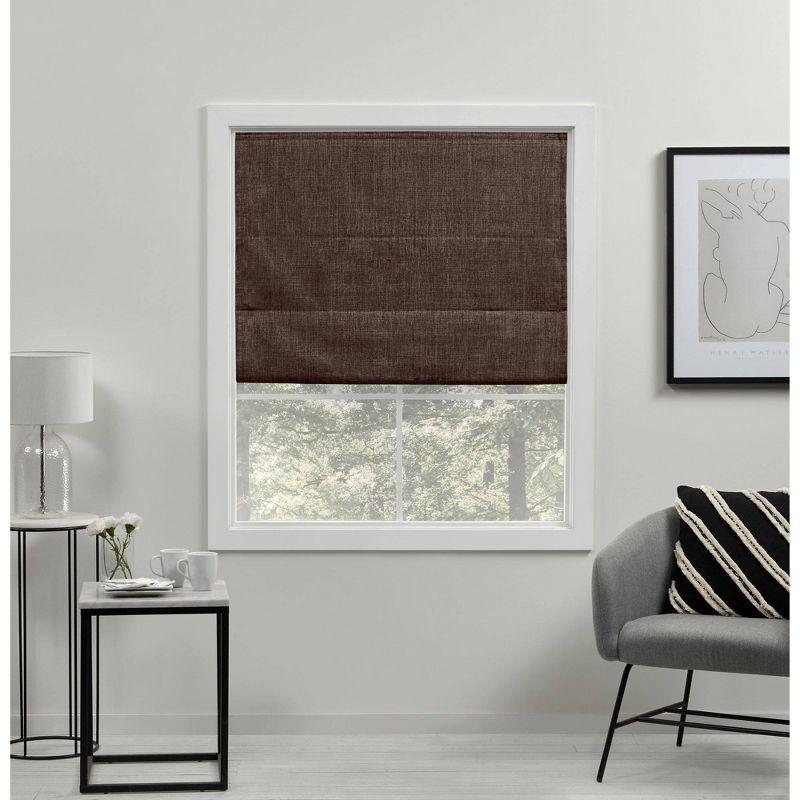 Acadia Chocolate Cordless Blackout Roman Shade