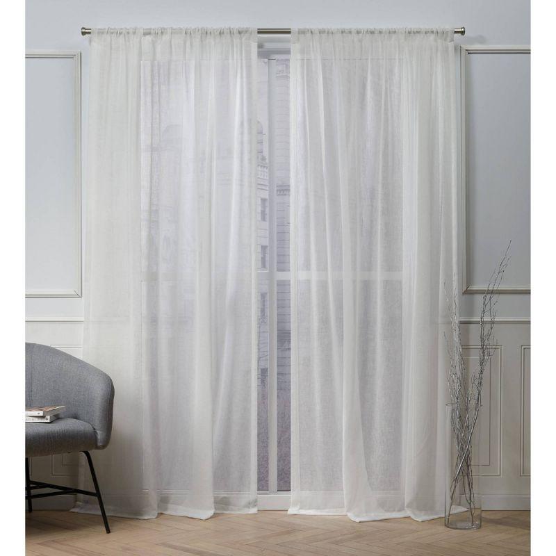 Nicole Miller Nicole Miller Belfry Sheer Rod Pocket Top Curtain Panel (Set of 2)