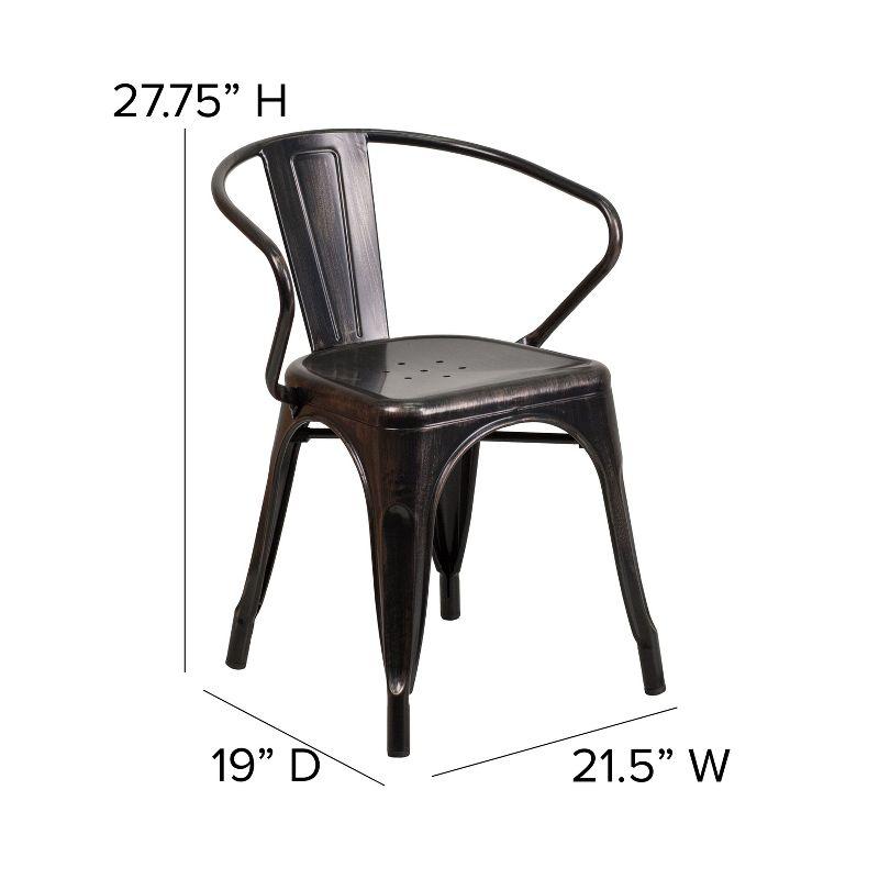 Flash Furniture Hucheson Metal Indoor-Outdoor Chair with Arms