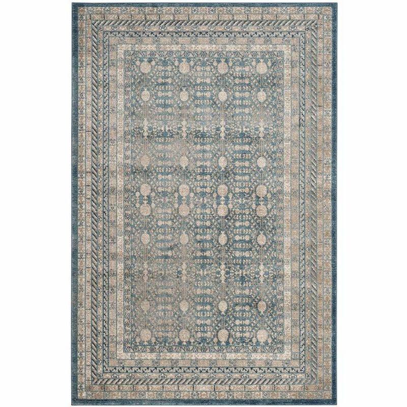 Sofia SOF376 Power Loomed Indoor Area Rug - Blue/Beige - 6'7"x9'2" - Safavieh.