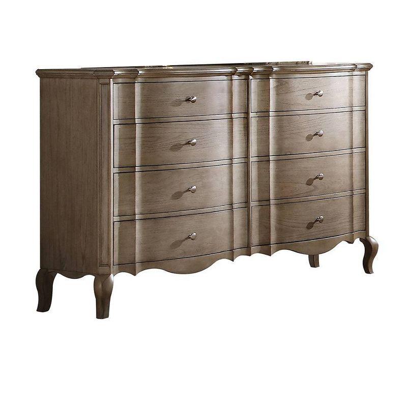 Acme Furniture 64" Chelmsford Dresser Antique Taupe: 8-Drawer Wood Storage for Bedroom, No Assembly Required