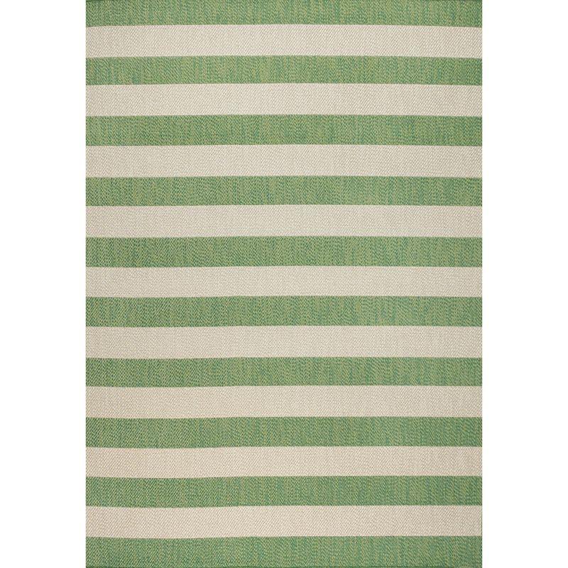 Negril Two-Tone Wide Stripe Indoor/Outdoor Area Rug - JONATHAN Y