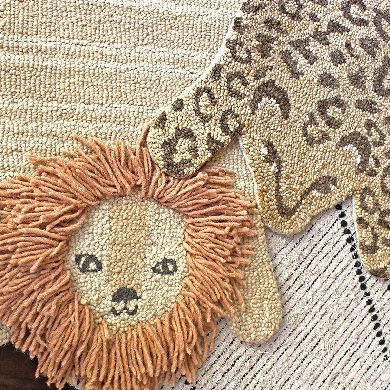 Crane Baby Cheetah Print Handmade 2' x 3' Cotton Area Rug for Baby Nursery or Kid's Room by Crane Baby