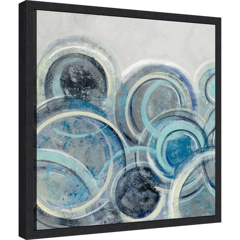 Amanti Art Variation Blue Gray II by Silvia Vassileva Canvas Wall Art Print Framed 16-in. x 16-in. in Black