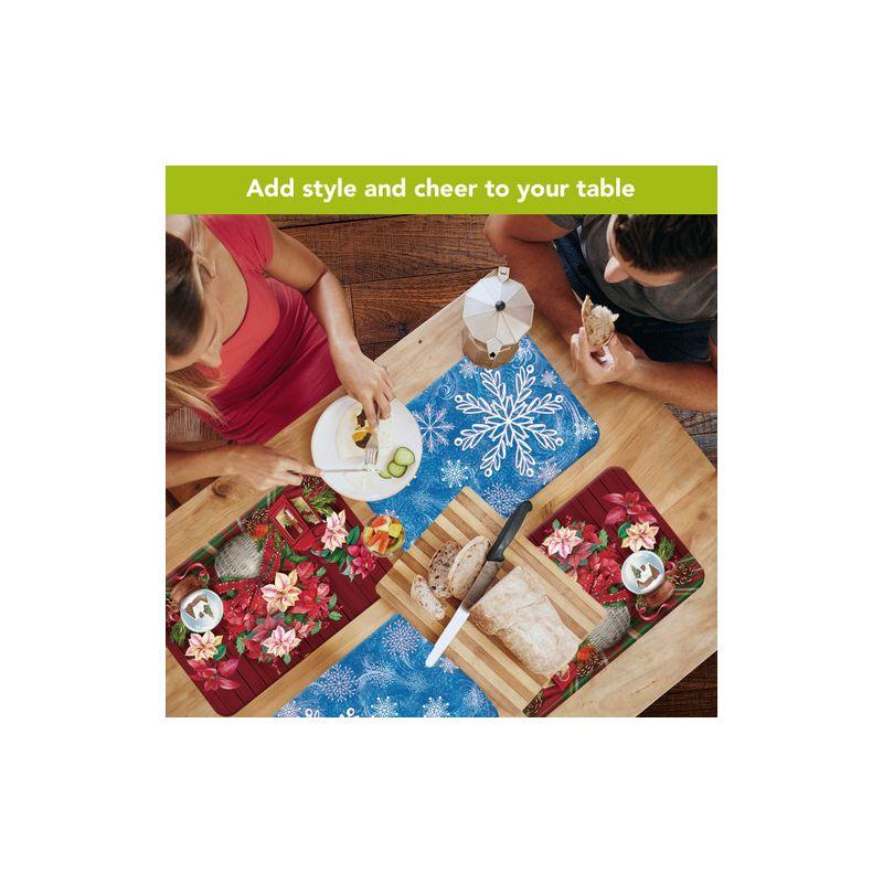 Briarwood Lane Winter Christmas Placemat (4-pack) 17x11.25 Snowflakes and Poinsettias For Christmas Placemat