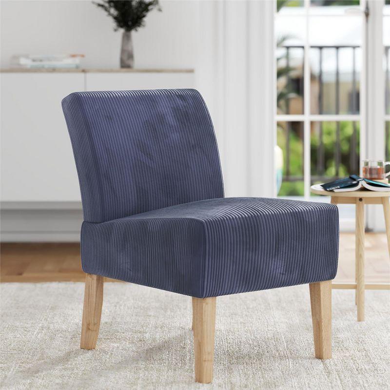 DHP Hazen Armless Upholstered Accent Chair, Navy Corduroy