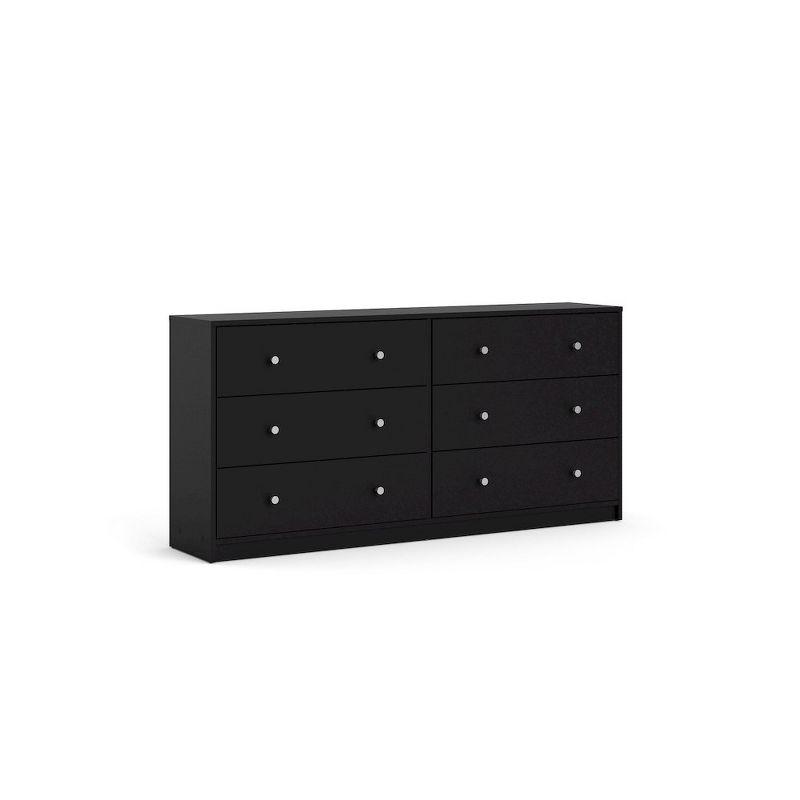 Tvilum Portland 6 Drawer Double Dresser, Black