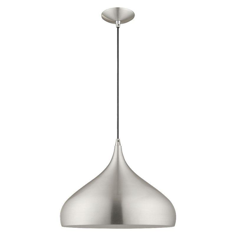 Livex Lighting Metal Shade 1 - Light Chandelier in  Brushed Aluminum