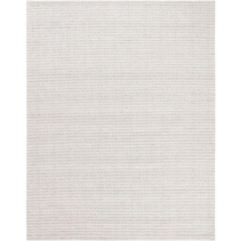 Ivory and Light Brown Flat Woven Wool Area Rug, 8' x 10'