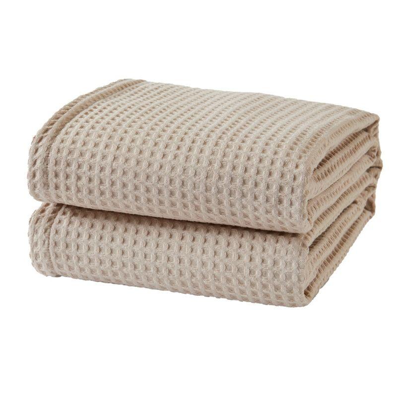 Market & Place 100% Cotton Waffle Weave Bed Blanket King Taupe