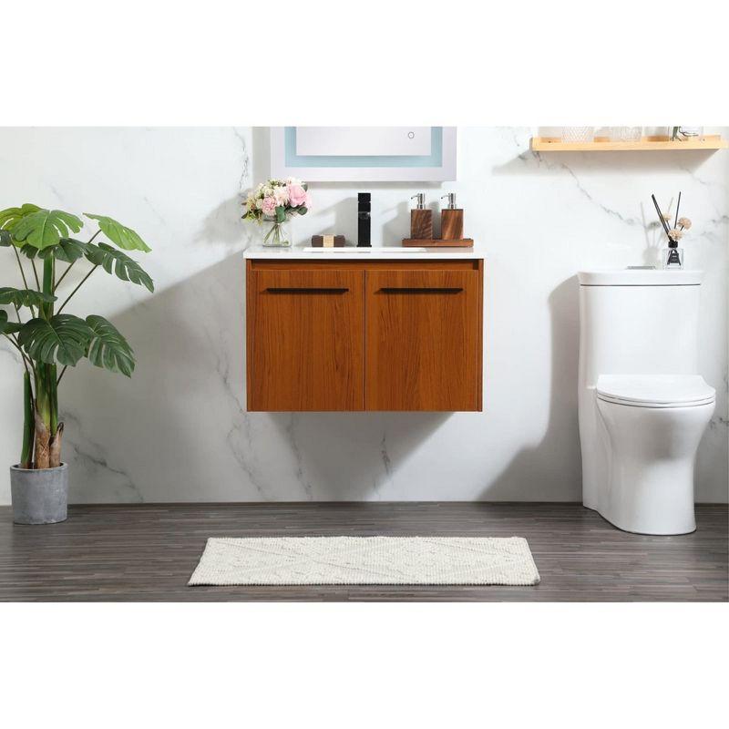 Elegant Lighting 30 inch single bathroom vanity in teak