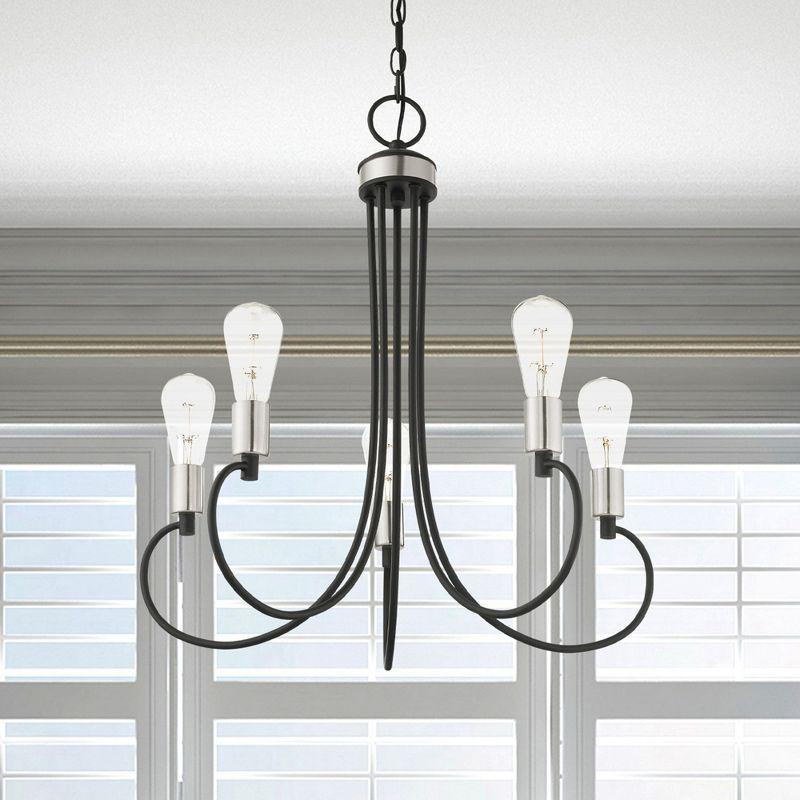 Livex Lighting Bari 5 - Light Chandelier in  Black