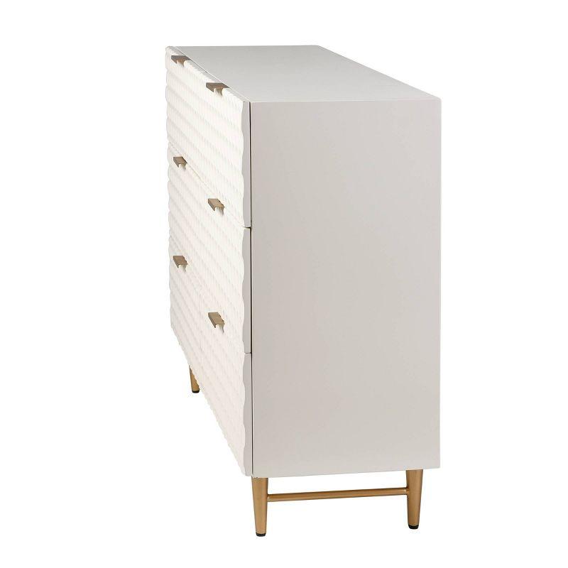 Lexi Cream and Gold Six Drawer Accent Dresser