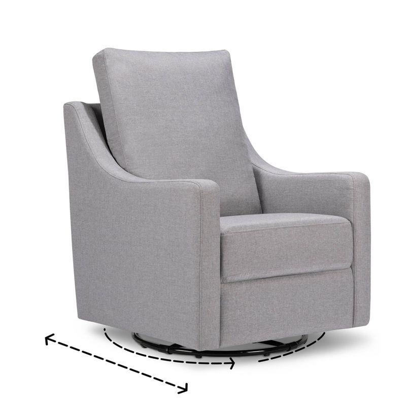 Misty Gray 34" Plush Swivel Glider with High Pillowback