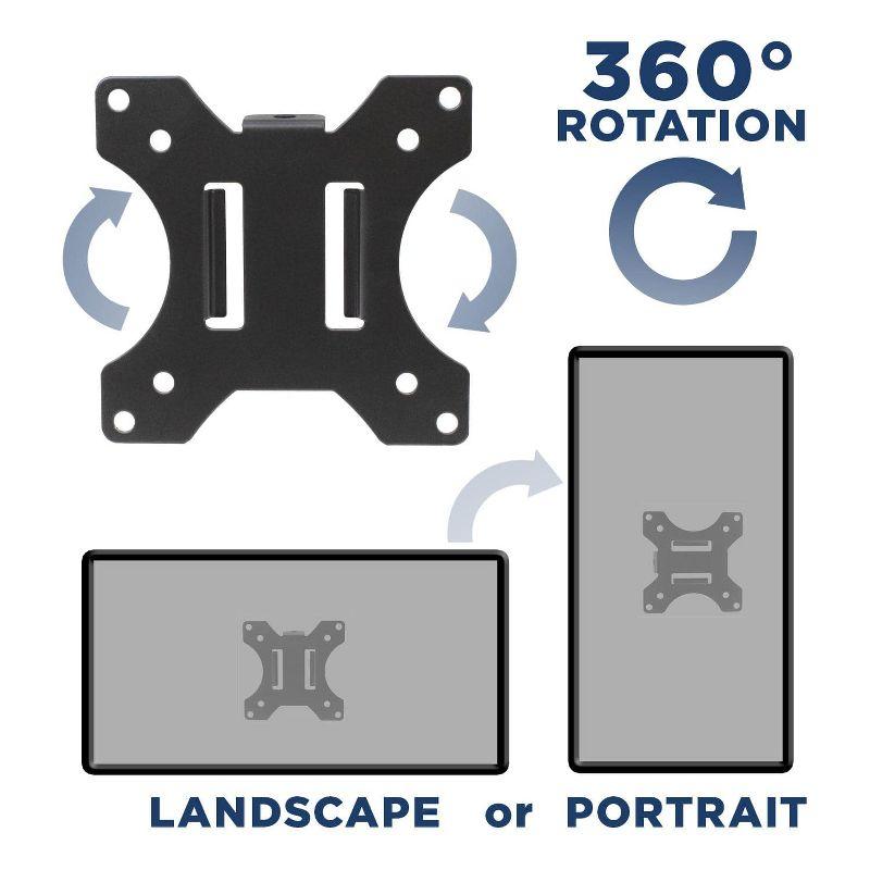 Mount-It! Universal VESA Pole Mount with Articulating Arm | Full Motion TV Pole Mount Bracket | VESA 75 100 | Fits TVs or Monitors Up to 32 Inches