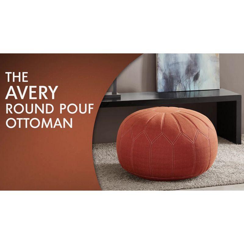 Avery Round Pouf Ottoman Seafoam
