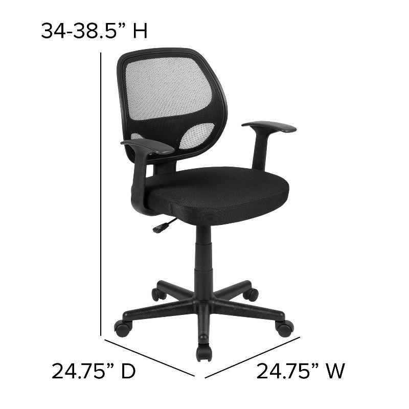 Flash Furniture Flash Fundamentals Mid-Back Mesh Swivel Ergonomic Task Office Chair with Arms