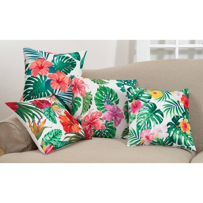 18"x18" Island Bloom Statement Poly Filled Throw Pillow - Saro Lifestyle