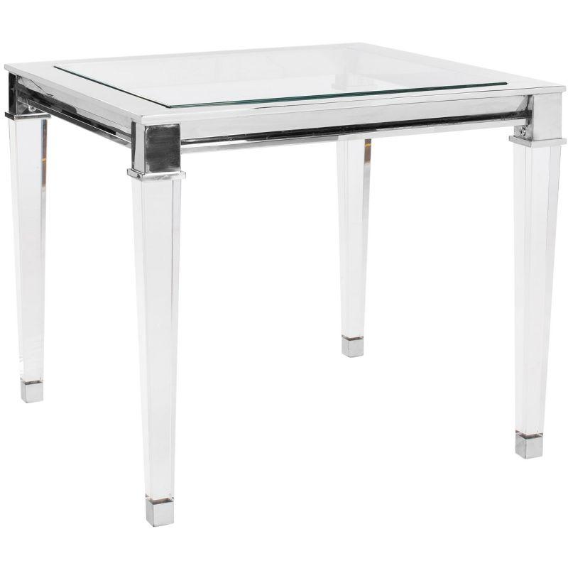 Charleston Square Silver Acrylic & Glass End Table