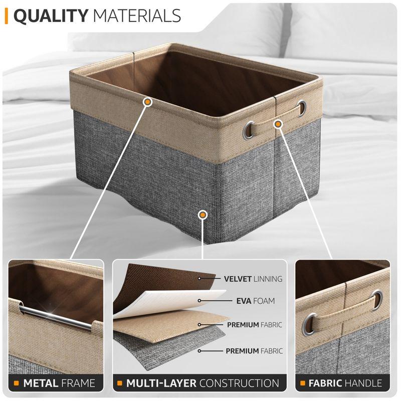 Sorbus 3 Pack 15 inch Collapsible Storage Bins with Handles - Perfect for Home Storage & Organization